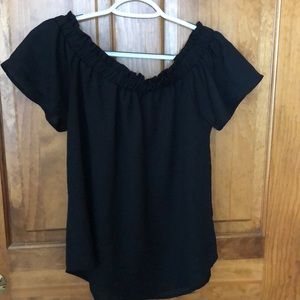 Black off the shoulder top